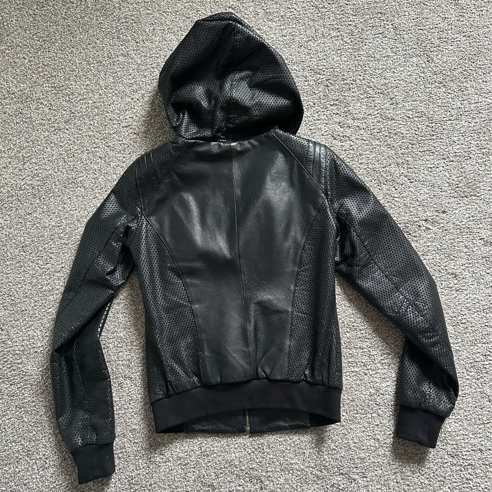 Danier Leather hooded bomber jacket - Picture 2 of 6